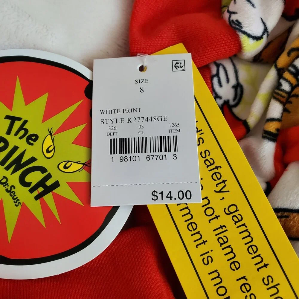 BRAND NEW Kids Grinch Pajamas Set Size‎ 8 Holiday Christmas Cozy Girls Boys
